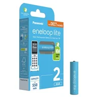 Ładowarki i akumulatory - 2 x akumulatorki Panasonic Eneloop Lite DECT NEW R03 AAA 550mAh BK-4LCCE/2DE (blister) - miniaturka - grafika 1