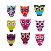 Naklejki na ścianę - Dekoracja samoprzylepna Owls, 30 x 30 cm - miniaturka - grafika 1