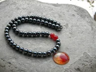 Naszyjniki - Pomarańczowy kwiat - naszyjnik - miniaturka - grafika 1