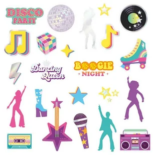 Tatuaże zmywalne kolorowe Retro Disco, 23 szt. - Zabawki kreatywne - miniaturka - grafika 1
