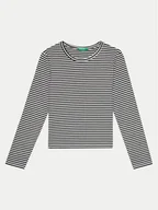 Bluzki damskie - United Colors Of Benetton Bluzka 3XMLC10JJ Czarny Slim Fit - miniaturka - grafika 1