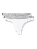 Majtki damskie - Emporio Armani Women's Iconic Mikrofiber Thongs Majtki Stringi (Paczka 2) Damskie, biały, M - miniaturka - grafika 1