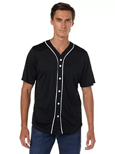 Urban Classics Baseball Jersey Męski T-Shirt, Czarny, M - Koszulki męskie - miniaturka - grafika 1