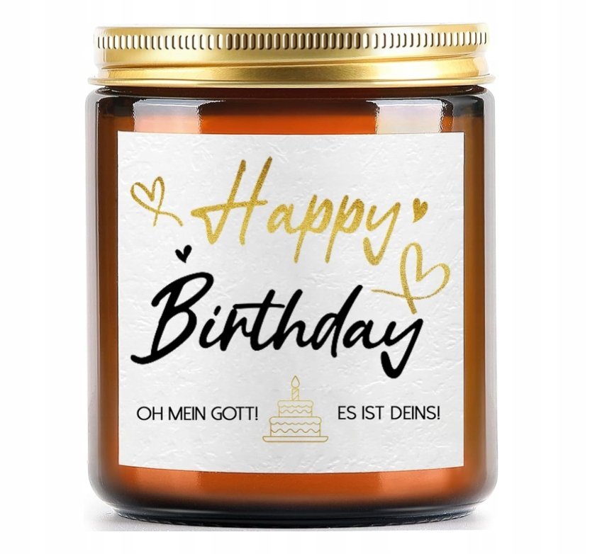 Prezenty urodzinowe dla kobiet Świeca zapachowa lawendowa Happy Birthday