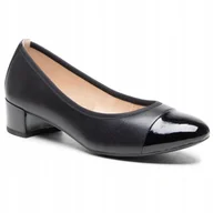 Czółenka - CAPRICE 9-22300-26 czarne czółenka damskie klocek skóra r.39 - miniaturka - grafika 1