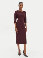 Sukienki - Rinascimento Sukienka koktajlowa CFC0126635003 Bordowy Slim Fit - miniaturka - grafika 1