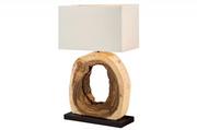 Lampy stojące - Invicta Interior Lampa stołowa Circle drewno teakowe 60cm 36972 - miniaturka - grafika 1