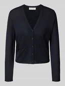 Swetry damskie - Kurtka o kroju regular fit z dzianiny z mieszanki żywej wełny - miniaturka - grafika 1