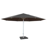 Parasole ogrodowe - Parasol Meran II, parasol gastronomiczny, Ø 5m poliester/aluminiowa tyczka biały 28kg ~ antracyt ze stojakiem - miniaturka - grafika 1
