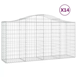VIDAXL Kosze gabionowe, 14 szt, 200x50x100/120cm, galwanizowane żelazo - Ogrodzenia - miniaturka - grafika 3