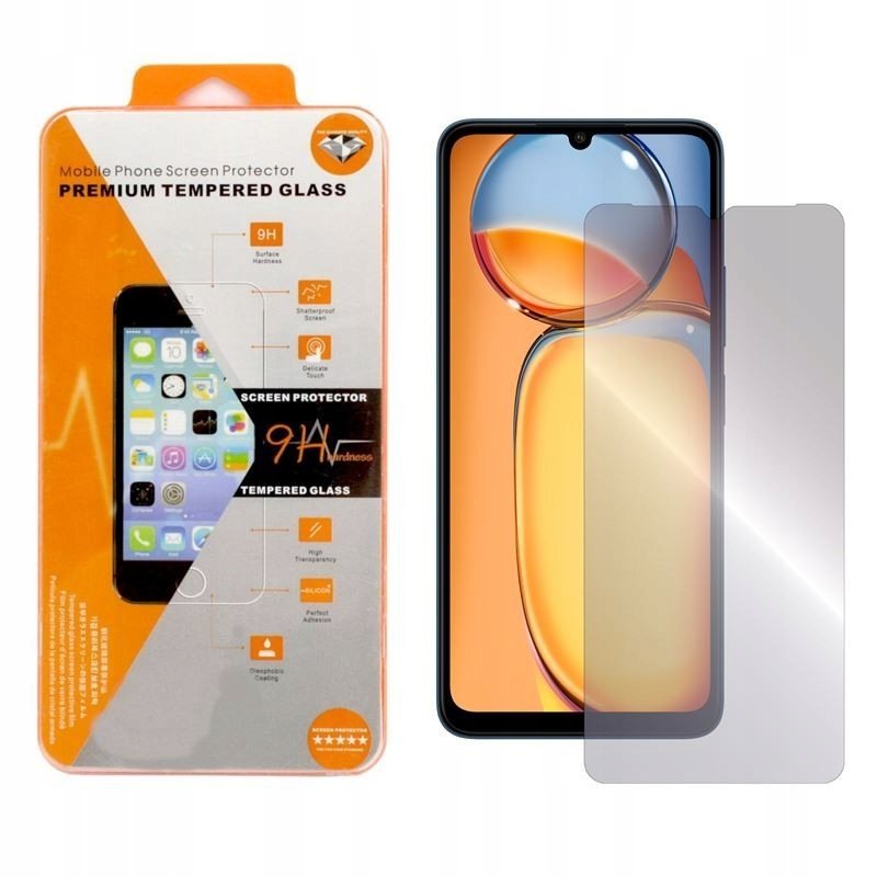 9H SZKŁO hartowane do Xiaomi Redmi 13C POCO C65 pomarańczowe opakowanie