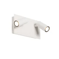 Lampy ogrodowe - QAZQA Nowoczesna zewnętrzna lampa ścienna biała z 2-punktowymi diodami LED IP54 - Simon - miniaturka - grafika 1