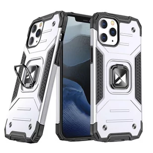Wozinsky Ring Armor etui iPhone 14 Pro pancerny pokrowiec uchwyt magnetyczny ring srebrne - Etui i futerały do telefonów - miniaturka - grafika 1