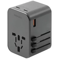 Ładowarki do telefonów - ENERGEA ład. siec. 1xUSB+2xUSB-C PD-PPS-QC 3.0 65W 1A2C adapter 4w1 US/UA/EU/UK szary/gunmetal Travelworld Adapter GaN65W - miniaturka - grafika 1