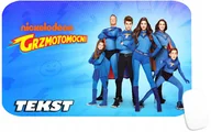 Podkładki pod mysz - PODKŁADKA POD MYSZKĘ Z NADRUKIEM GRZMOTOMOCNI PREZENT -TEKST -29X36 - miniaturka - grafika 1