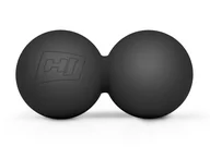 Akcesoria do masażu - Hop-Sport Piłeczka do masażu silikonowa 63mm podwójna czarna - miniaturka - grafika 1