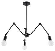 Lampy sufitowe - Sollux Lighting Lighting czarna lampa sufitowa w stylu loft STARK 3 SL0611 potrójny żyrandol widoczne żarówki pająk SL0611 - miniaturka - grafika 1
