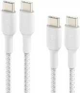 Kable USB - Belkin Kabel x2 Boost Charge Braided 2-Pack USB-C do USB-C 2m, biały - miniaturka - grafika 1