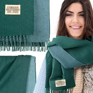 Apaszki i szaliki damskie - SZALIK SZAL DAMSKI ZIMOWY CIEPŁY DUŻY Elegancki Dwustronny Z Frędzlami - miniaturka - grafika 1