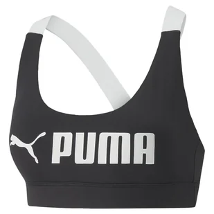 Damski Stanik sportowy PUMA MID IMPACT PUMA FIT BRA 52219201 – Czarny - Biustonosze - miniaturka - grafika 1