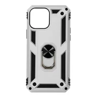 Etui i futerały do telefonów - Etui do iPhone 13 Antywstrząsowe Bi-materiał Ring Video Holder - srebrny - miniaturka - grafika 1