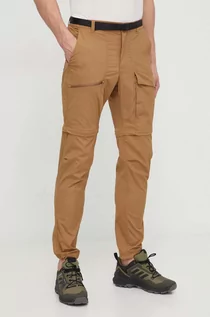 Spodnie sportowe męskie - Columbia spodnie outdoorowe Maxtrail Lite kolor brązowy - grafika 1