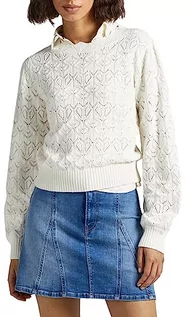 Swetry damskie - Pepe Jeans Damara sweter damski, Biały (mysz), XL - grafika 1