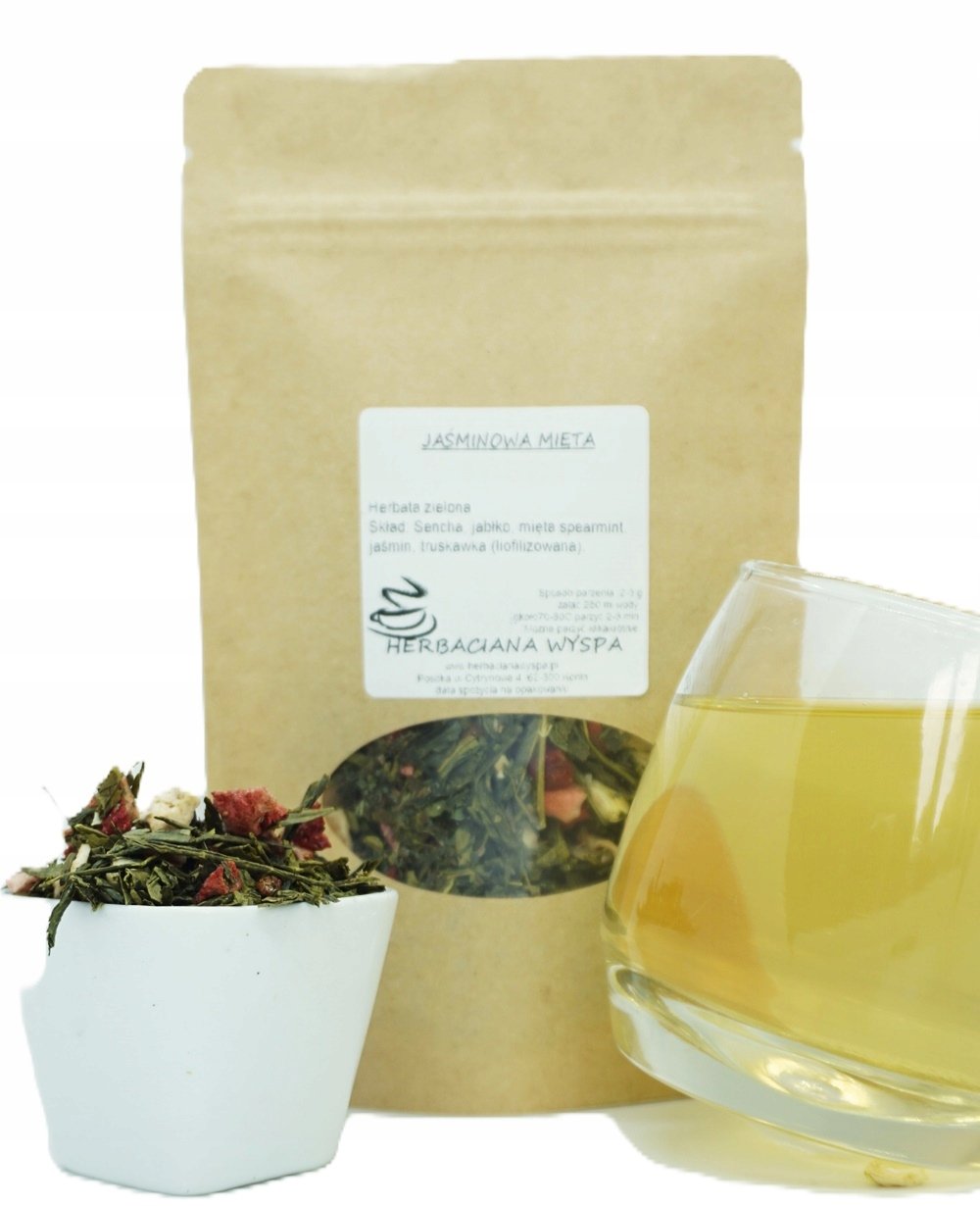 Jaśminowa Mięta 1 kg herbata zielona Sencha delikatna orzeźwiająca