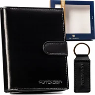 Portfele - Peterson Zestaw Prezentowy: Pionowy, Skórzany Portfel Męski I Brelok - miniaturka - grafika 1
