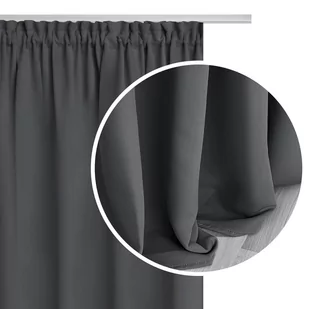 Zasłona gotowa zaciemniająca na taśmie Hold 140x270 (grafitowa) - Zasłony - miniaturka - grafika 1