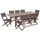 Zestaw ogrodowy akacjowy stół i 8 krzeseł ciemne drewno CESANA