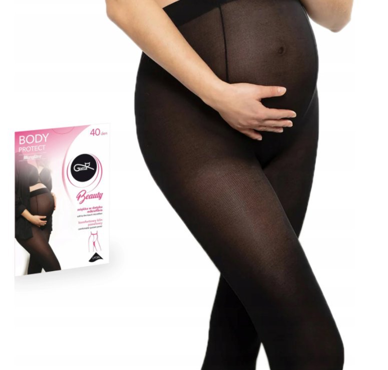 Gatta Rajstopy ciążowe mikrofibra Body Protect 40DEN, Nero, 4-L