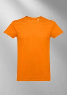 T-Shirt koszulka uniwersalna POMARAŃCZOWA bez nadruku 100% bawełna rozmiar XS - Koszulki męskie - miniaturka - grafika 1