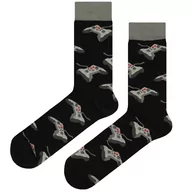 Skarpetki męskie - Skarpety czarne w szare pady EM 17 - EM Men's Accessories - miniaturka - grafika 1