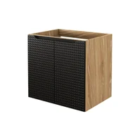 Szafki łazienkowe - Szafka łazienkowa pod umywalkę Comad Luxor 60 cm czarny mat/jasne drewno 82-60-2D - miniaturka - grafika 1