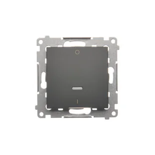 Łącznik dwubiegnowy Kontakt-Simon 54 DW2L.01/49 z podświetleniem LED moduł 10AX, 250V~, szybkozłącza czarny - Wyłączniki światła i elektryczne - miniaturka - grafika 1