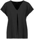 Bluzki damskie - TAIFUN Bluzka z szyfonową warstwą Czarny 44/L - miniaturka - grafika 1