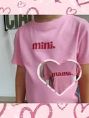 Koszulki i topy damskie - Zestaw Koszulek Dla Mamy I Córki Mama & Mini - Różowy One Size + 96/104 - miniaturka - grafika 1