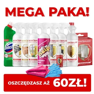 MEGA PAKA ZESTAW 10 ŚRODKÓW Z GRATISAMI + DARMOWA WYSYŁKA! - NANOBAUER® - Inne artykuły czyszczące - miniaturka - grafika 1