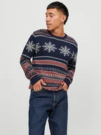Swetry męskie - Jack & Jones Sweter "Xmas Snowball" w kolorze czerwono-granatowym - miniaturka - grafika 1