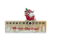 Ozdoby bożonarodzeniowe - Drewniany Kalendarz Adwentowy z Mikołajem Kółko - miniaturka - grafika 1