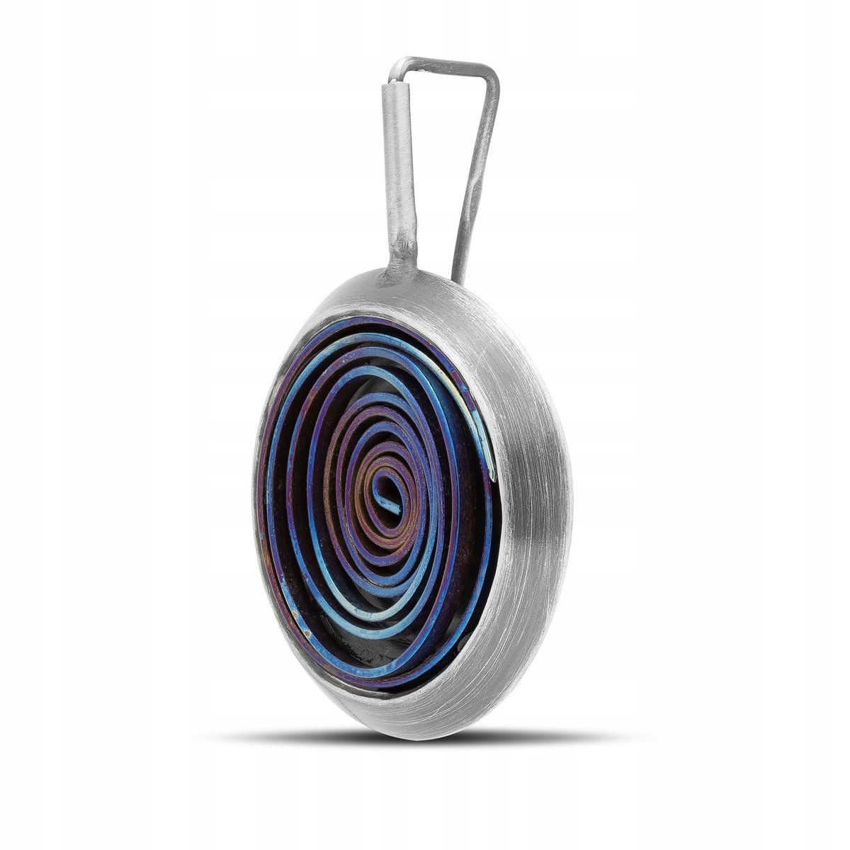 Zawieszka srebrna pr. 925 Elegancki Wisior Tęczowa Spirala Ręcznie Wykonany