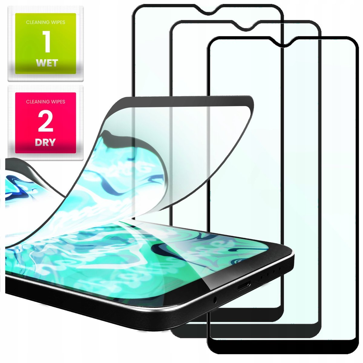 3x Szkło Hybrydowe do Xiaomi Redmi Note 8 PRO (szybka 9H,5D, na cały ekran)