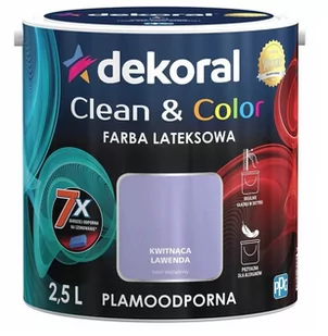 Dekoral Satynowa farba lateksowa Clean & Color kwitn$383ca lawenda 2 5 l - Farby wewnętrzne - miniaturka - grafika 1