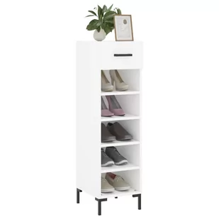 Szafka na buty, biała, 30x35x105 cm, materiał drewnopochodny Lumarko! - Szafki na buty - miniaturka - grafika 2