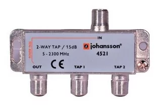 2 WAY TAP Odgałęźnik 2-krotny Johansson 15 dB 4521 - Akcesoria TV-SAT - miniaturka - grafika 1