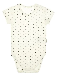 Dziewczęce body bawełniane na krótki rękaw w kropeczki kremowe Nicol,r.92 - Body dla niemowląt - miniaturka - grafika 1