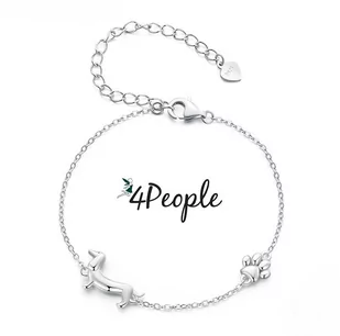 Bransoletka srebrna damska łańcuszek srebro jamnik pies szczeniak 925 york - Bransoletki - miniaturka - grafika 1