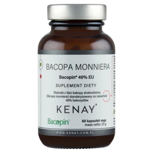 Kenay Bacopa Monniera Bacopin, bakopa drobnolistna, 60 kapsułek - Układ nerwowy - miniaturka - grafika 1