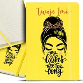 Notesy i bloczki - Notes Notatnik Bujo A5 Żółty DLA RZĘSIARY IMIĘ Wz - miniaturka - grafika 1